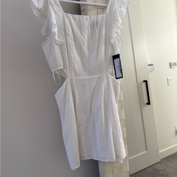 White Eyelet Ruffle Dress - Picture 2 of 4